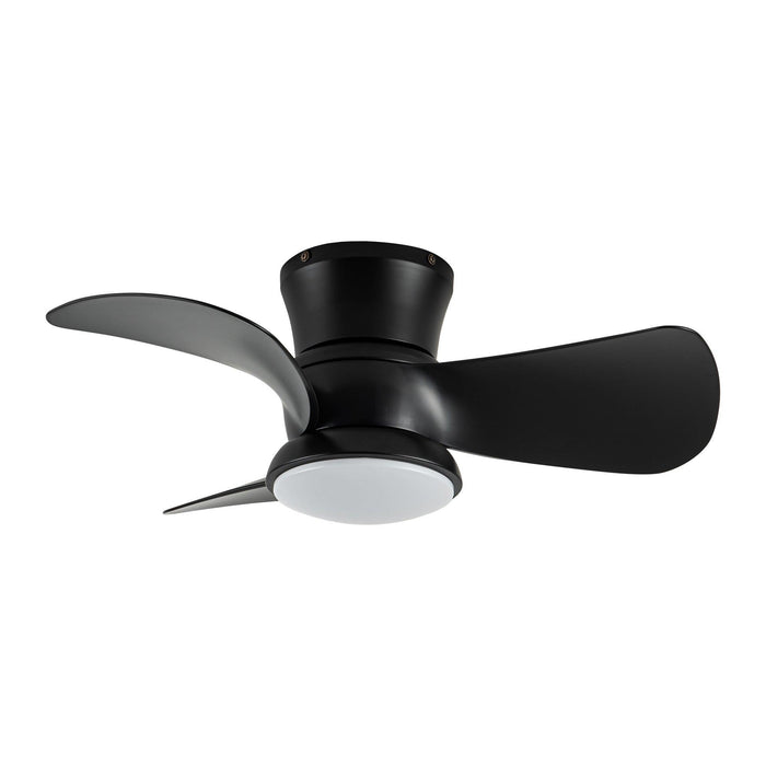 31" Mazon Modern DC Motor Flush Mount Reversible Ceiling Fan with LED Lighting and Remote Control - Sweatfully