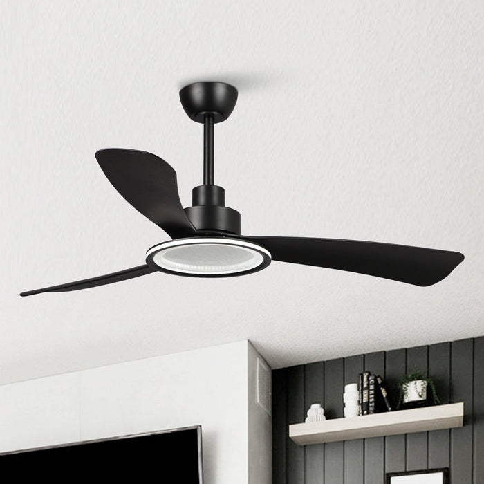 52" Bohemian Industrial DC Motor Downrod Mount Reversible Ceiling Fan with Lighting and Remote Control - Sweatfully