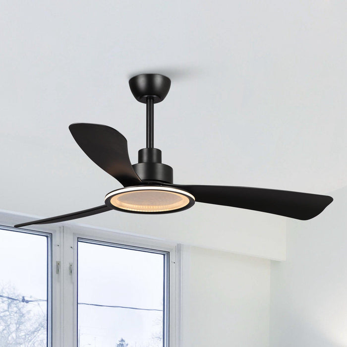 52" Bohemian Industrial DC Motor Downrod Mount Reversible Ceiling Fan with Lighting and Remote Control - Sweatfully