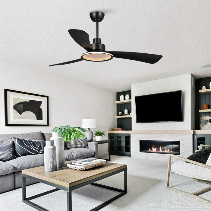 52" Bohemian Industrial DC Motor Downrod Mount Reversible Ceiling Fan with Lighting and Remote Control - Sweatfully