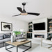 52" Bohemian Industrial DC Motor Downrod Mount Reversible Ceiling Fan with Lighting and Remote Control - Sweatfully