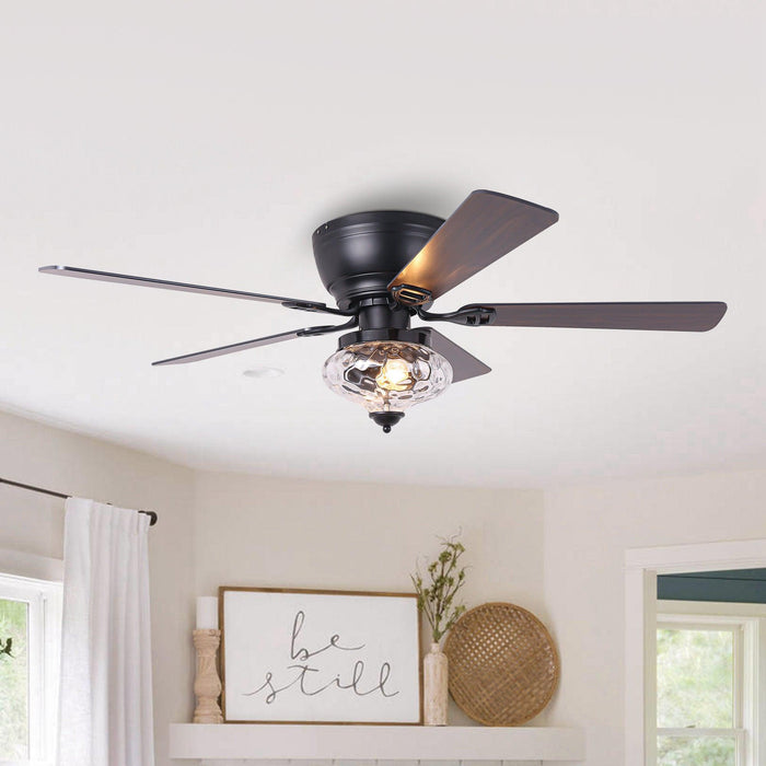 52" 5 Blades DC Motor Modern Flush Mount Ceiling Fan - Sweatfully