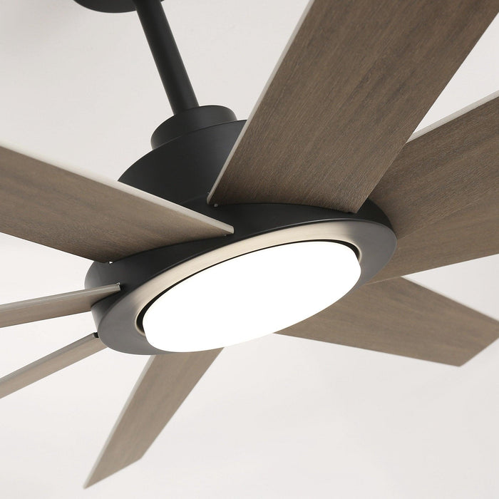 60" DC Motor 8 Blades Modern Downrod Mount Ceiling Fan with LED Light and Remote Control - Sweatfully