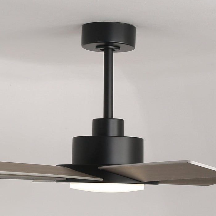 60" DC Motor 8 Blades Modern Downrod Mount Ceiling Fan with LED Light and Remote Control - Sweatfully