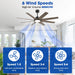 60" DC Motor 8 Blades Modern Downrod Mount Ceiling Fan with LED Light and Remote Control - Sweatfully