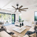 60" DC Motor 8 Blades Modern Downrod Mount Ceiling Fan with LED Light and Remote Control - Sweatfully