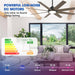 60" DC Motor 8 Blades Modern Downrod Mount Ceiling Fan with LED Light and Remote Control - Sweatfully