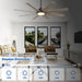 60" DC Motor 8 Blades Modern Downrod Mount Ceiling Fan with LED Light and Remote Control - Sweatfully