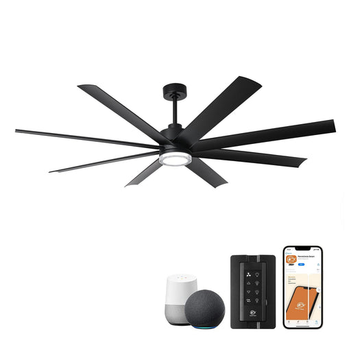 72 Inch Daugava Modern Downrod Mount Smart Fan with LED Light - Sweatfully