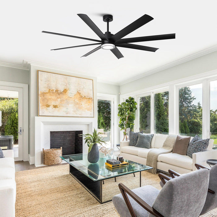 72 Inch Daugava Modern Downrod Mount Smart Fan with LED Light - Sweatfully