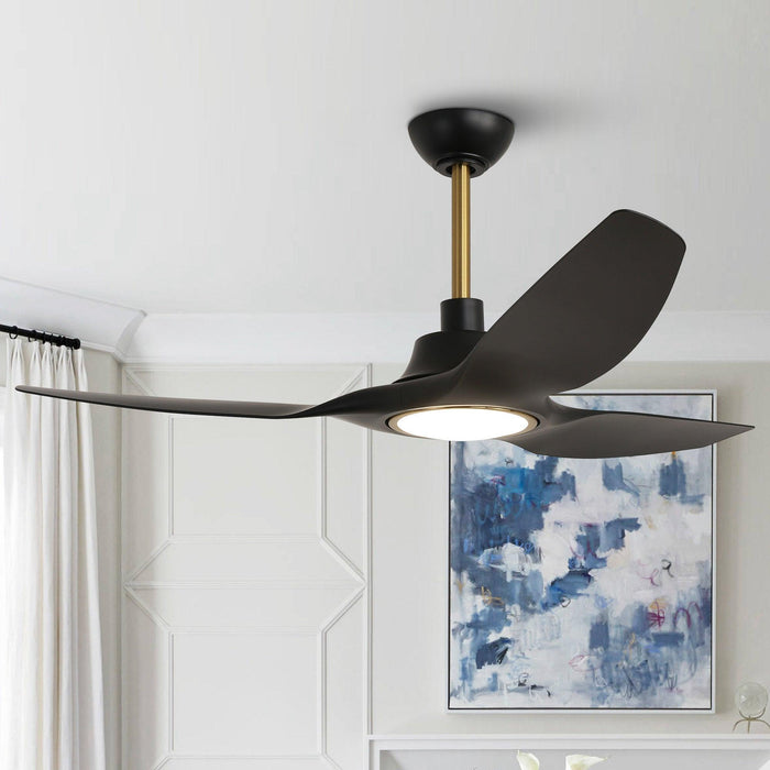 52" DC Motor 3 Blades Modern Downrod Mount Smart Fan with LED Light - Sweatfully