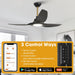 52" DC Motor 3 Blades Modern Downrod Mount Smart Fan with LED Light - Sweatfully
