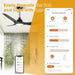 52" DC Motor 3 Blades Modern Downrod Mount Smart Fan with LED Light - Sweatfully
