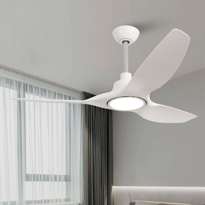 52" DC Motor 3 Blades Modern Downrod Mount Smart Fan with LED Light - Sweatfully