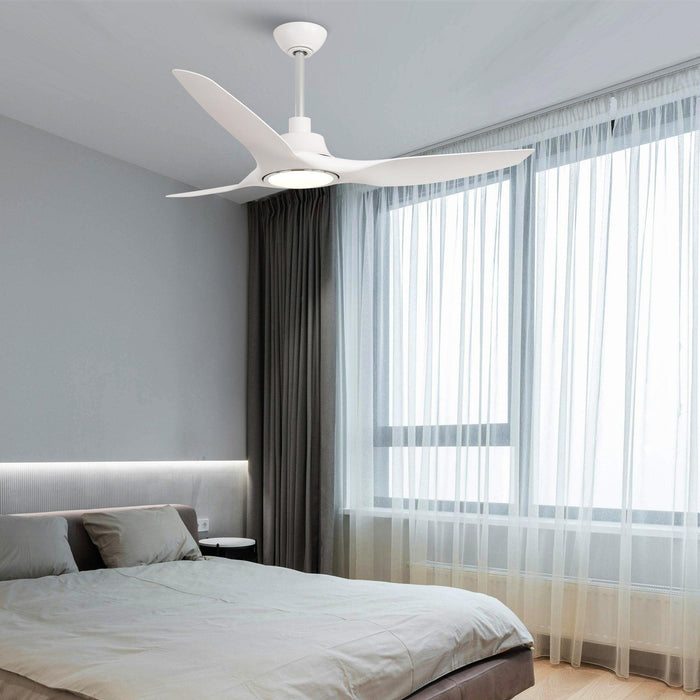 52" DC Motor 3 Blades Modern Downrod Mount Smart Fan with LED Light - Sweatfully