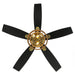 52 Inch Danube Farmhouse DC Motor Golden Downrod Ceiling Fan with Light - Sweatfully