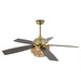 52 Inch Danube Farmhouse DC Motor Golden Downrod Ceiling Fan with Light - Sweatfully