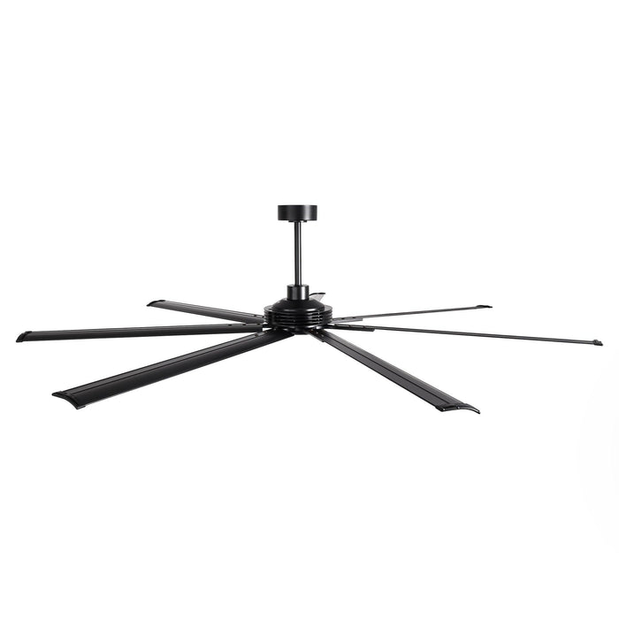 84 Inch 100 Inch Padus Black Large Size Ceiling Fan with Dimmable Lighting and Remote Control - Sweatfully