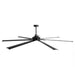 84 Inch 100 Inch Padus Black Large Size Ceiling Fan with Dimmable Lighting and Remote Control - Sweatfully