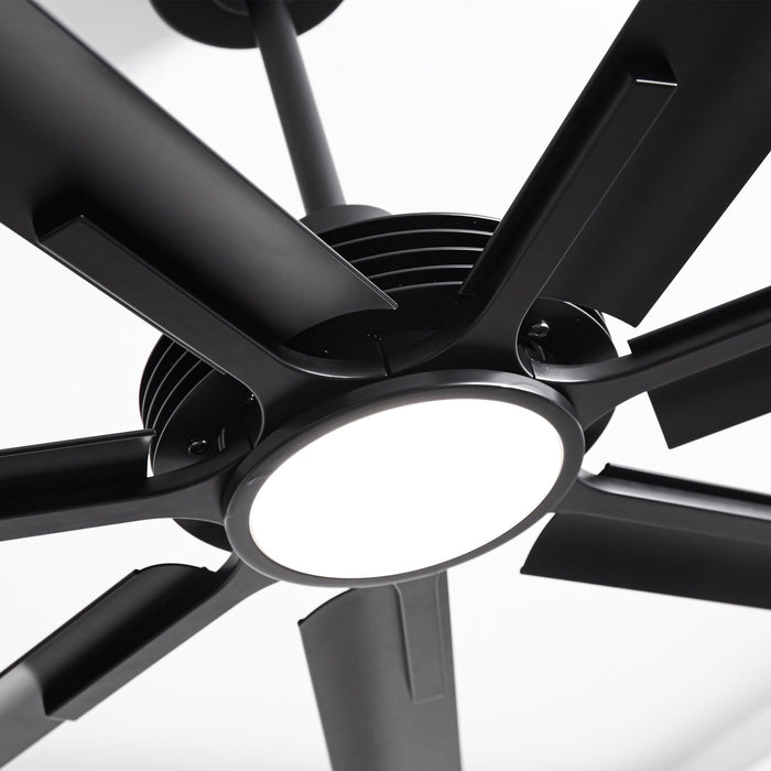 84 Inch 100 Inch Padus Black Large Size Ceiling Fan with Dimmable Lighting and Remote Control - Sweatfully
