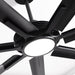 84 Inch 100 Inch Padus Black Large Size Ceiling Fan with Dimmable Lighting and Remote Control - Sweatfully