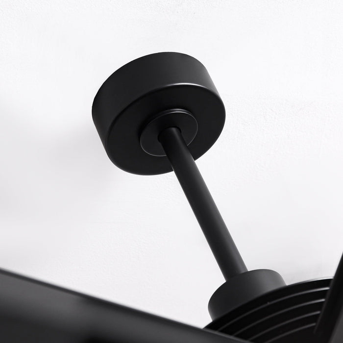 84 Inch 100 Inch Padus Black Large Size Ceiling Fan with Dimmable Lighting and Remote Control - Sweatfully