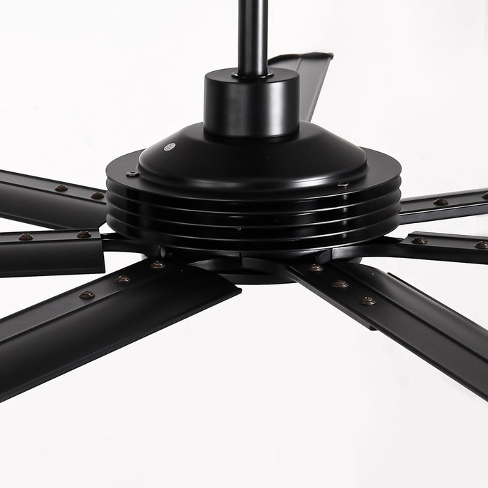 84 Inch 100 Inch Padus Black Large Size Ceiling Fan with Dimmable Lighting and Remote Control - Sweatfully