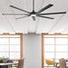 84 Inch 100 Inch Padus Black Large Size Ceiling Fan with Dimmable Lighting and Remote Control - Sweatfully