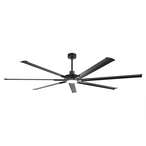 84 Inch 100 Inch Padus Black Large Size Ceiling Fan with Dimmable Lighting and Remote Control - Sweatfully
