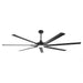 84 Inch 100 Inch Padus Black Large Size Ceiling Fan with Dimmable Lighting and Remote Control - Sweatfully