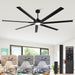 84 Inch 100 Inch Padus Black Large Size Ceiling Fan with Dimmable Lighting and Remote Control - Sweatfully