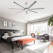 84 Inch 100 Inch Padus Black Large Size Ceiling Fan with Dimmable Lighting and Remote Control - Sweatfully