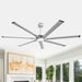 84 Inch 100 Inch Padus Black Large Size Ceiling Fan with Dimmable Lighting and Remote Control - Sweatfully