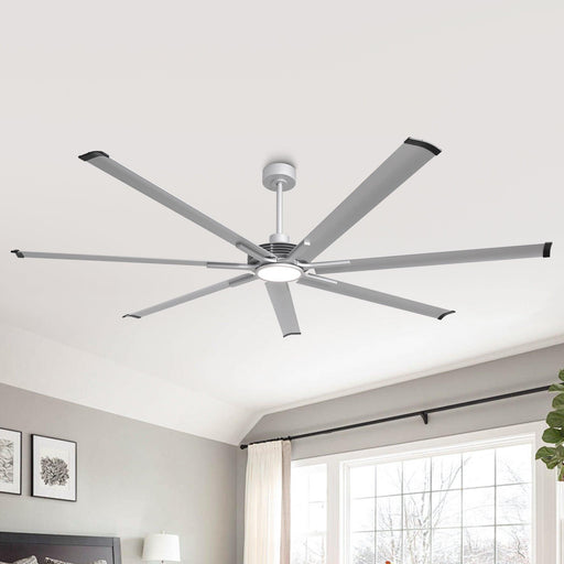 84 Inch 100 Inch Padus Black Large Size Ceiling Fan with Dimmable Lighting and Remote Control - Sweatfully