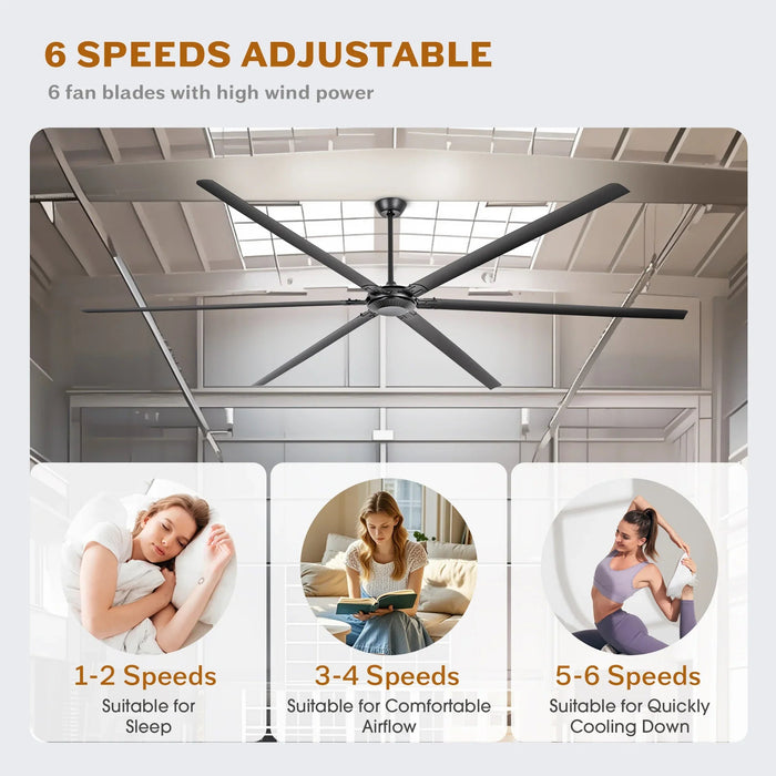 120 Inch HVLS Fan Jupiter Industrial Aluminum Extra Large Ceiling Fan with Remote Control - Sweatfully