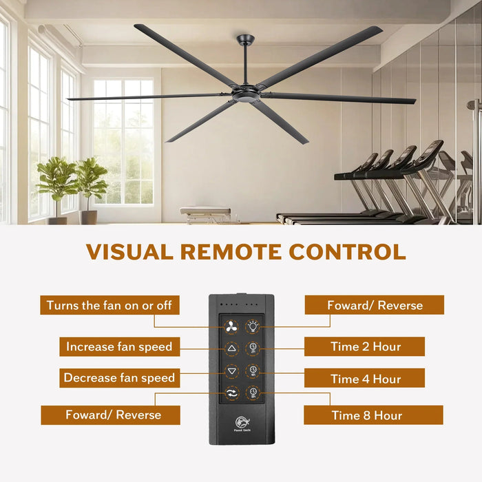 120 Inch HVLS Fan Jupiter Industrial Aluminum Extra Large Ceiling Fan with Remote Control - Sweatfully