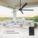 72 Inch 84 Inch Winni All-Aluminum IPX4 Outdoor Ceiling Fan with Remote Control - Sweatfully
