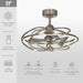 27" Bucholz Industrial DC Motor Brushed Nickel Downrod Mount Reversible Ceiling Fan with Lighting and Remote Control - Sweatfully