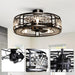 27" Wright Modern DC Motor Downrod Mount Reversible Crystal Ceiling Fan with Lighting and Remote Control - Sweatfully