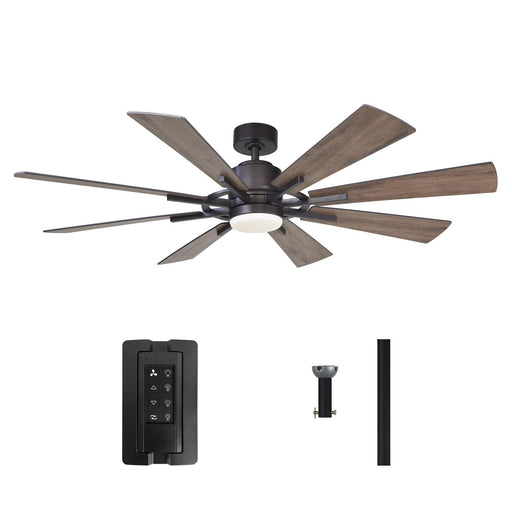 60" Oretha Windmill DC Ceiling Fan with LED Lighting - Sweatfully