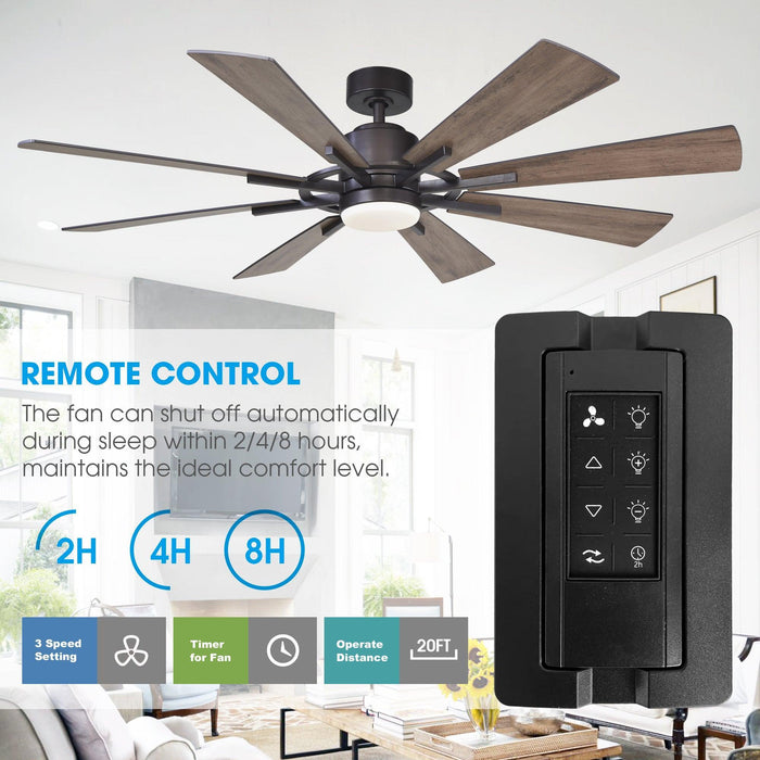 60" Oretha Windmill DC Ceiling Fan with LED Lighting - Sweatfully