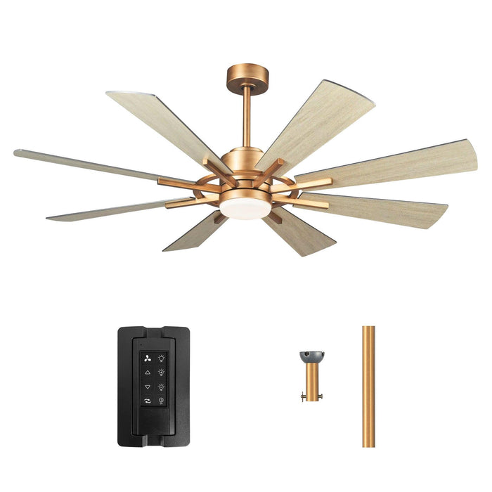 60" Oretha Windmill DC Ceiling Fan with LED Lighting - Sweatfully