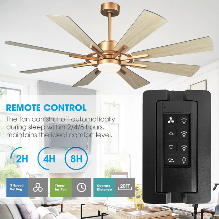 60" Oretha Windmill DC Ceiling Fan with LED Lighting - Sweatfully