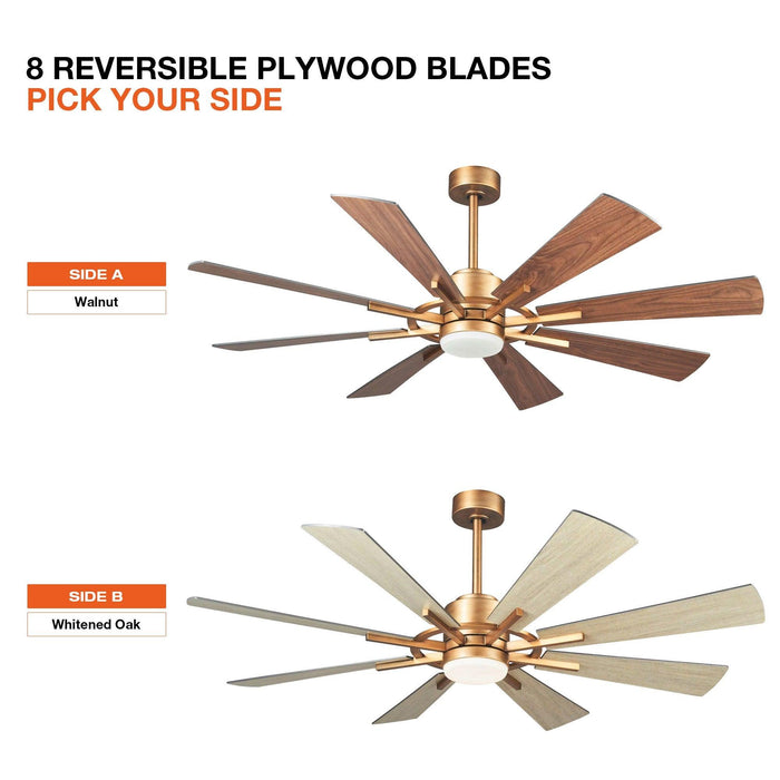 60" Oretha Windmill DC Ceiling Fan with LED Lighting - Sweatfully