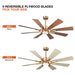 60" Oretha Windmill DC Ceiling Fan with LED Lighting - Sweatfully