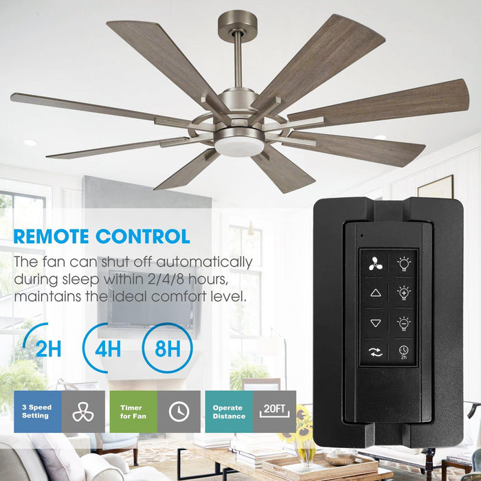 60" Oretha Windmill DC Ceiling Fan with LED Lighting - Sweatfully