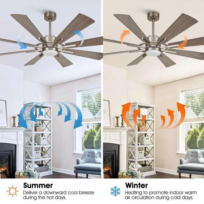 60" Oretha Windmill DC Ceiling Fan with LED Lighting - Sweatfully