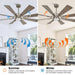 60" Oretha Windmill DC Ceiling Fan with LED Lighting - Sweatfully
