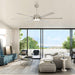65 Inch Freda DC Motor Modern Downrod Ceiling Fan with LED Light and Remote Control - Sweatfully