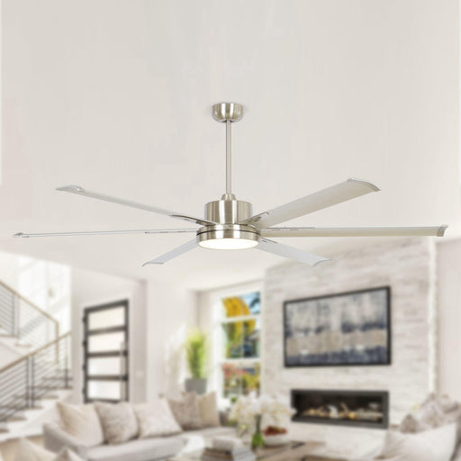 65 Inch Freda DC Motor Modern Downrod Ceiling Fan with LED Light and Remote Control - Sweatfully